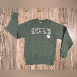 Champion Michigan State Spartans Sweater Mens Small Green Pullover Sweatshirt